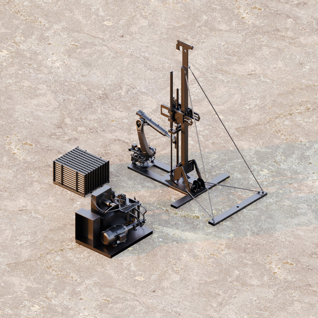 Experimental rig render