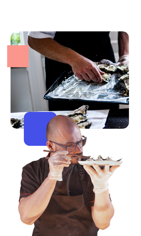 traiteur préparant une assiette pour un anniversaire