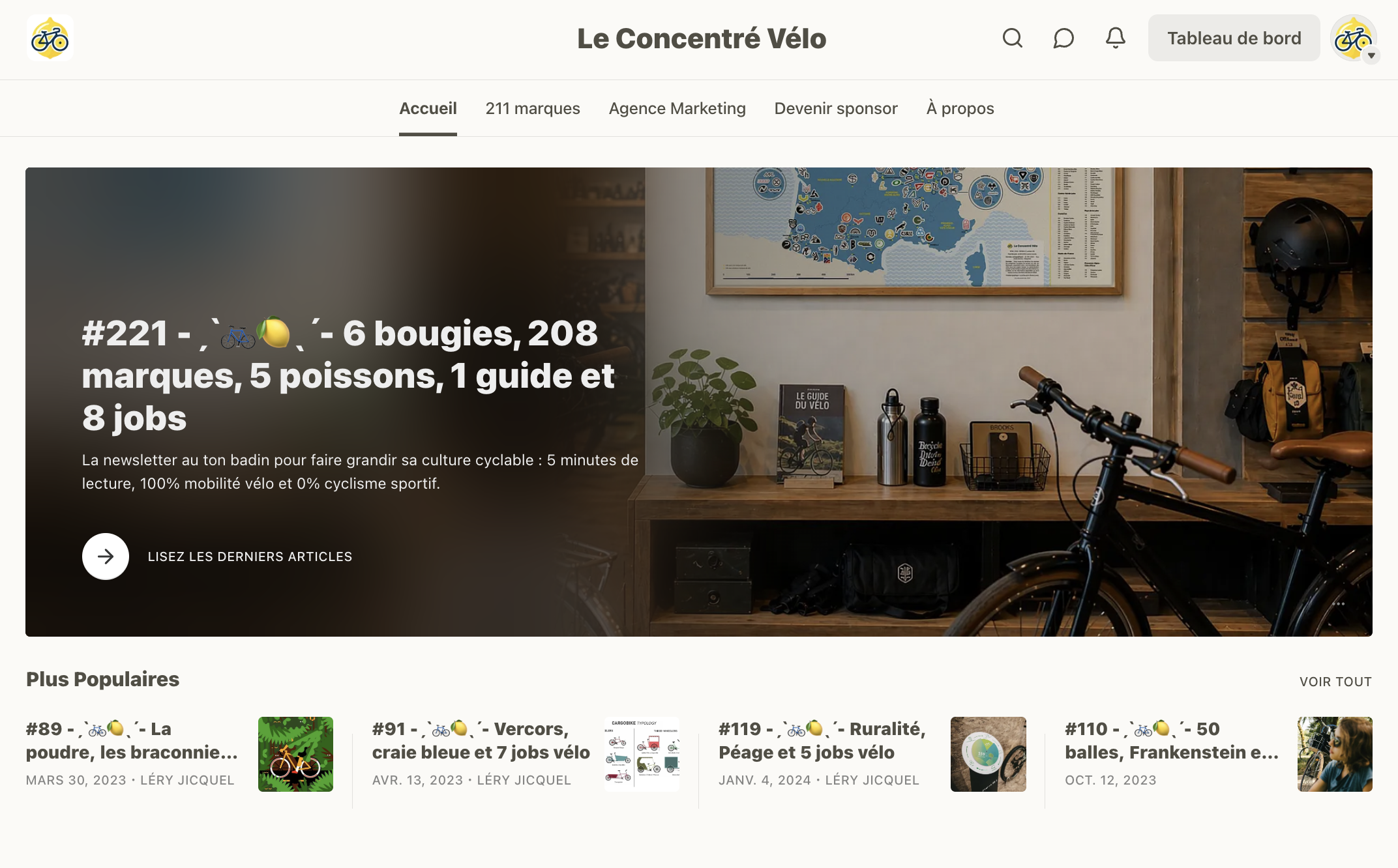 Le concentre velo newsletter Substack