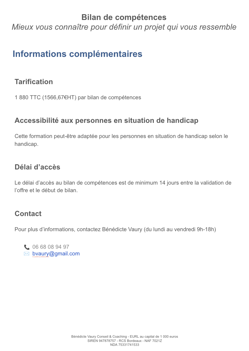 recapitulatif bilan de competences suite