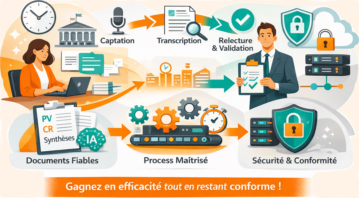 Asistant métier transcription en restant conforme