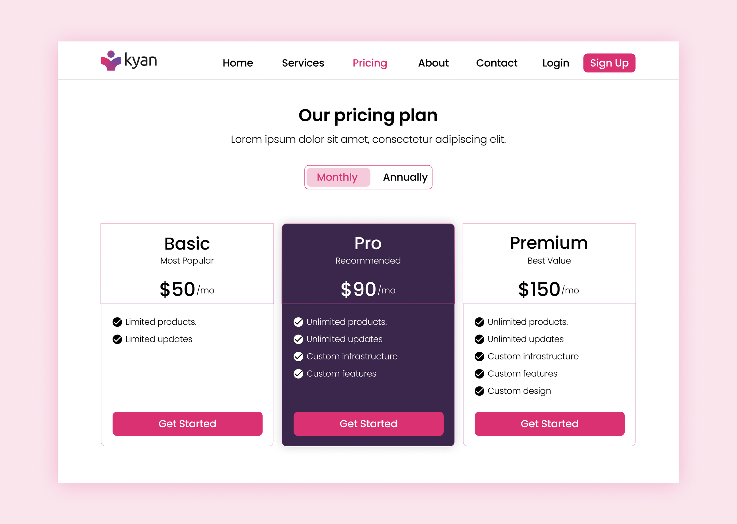 Pricing flow | UI challenge