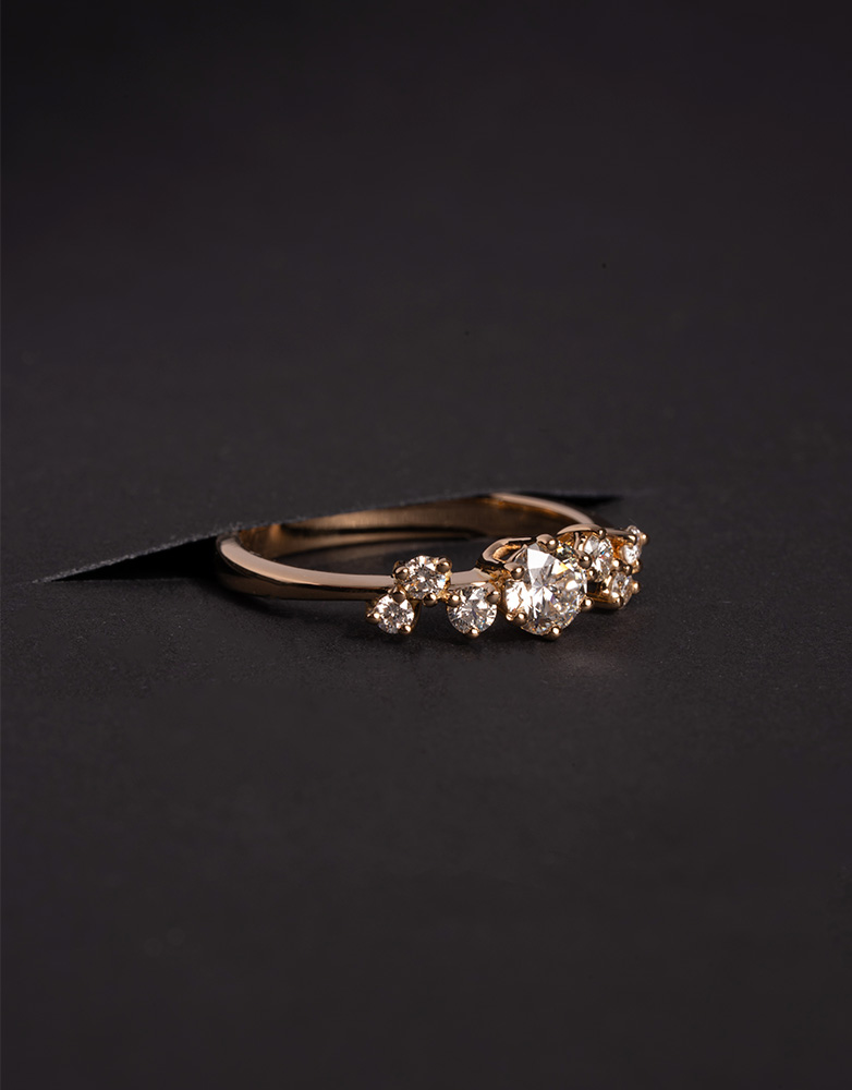 Solitaire "Clairsemé" - Diamants & Or jaune