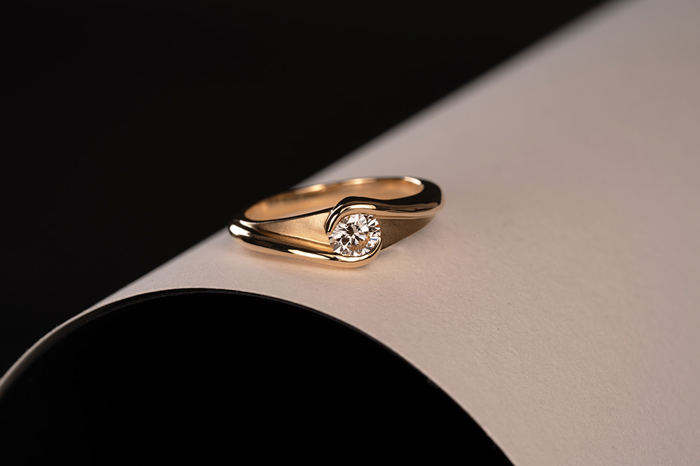 Solitaire "Toi&Moi" - Diamant & Or jaune