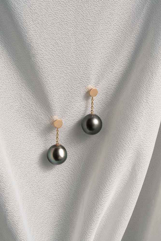 Boucles d'oreilles Tahiti - Perles Tahiti, Or Jaune