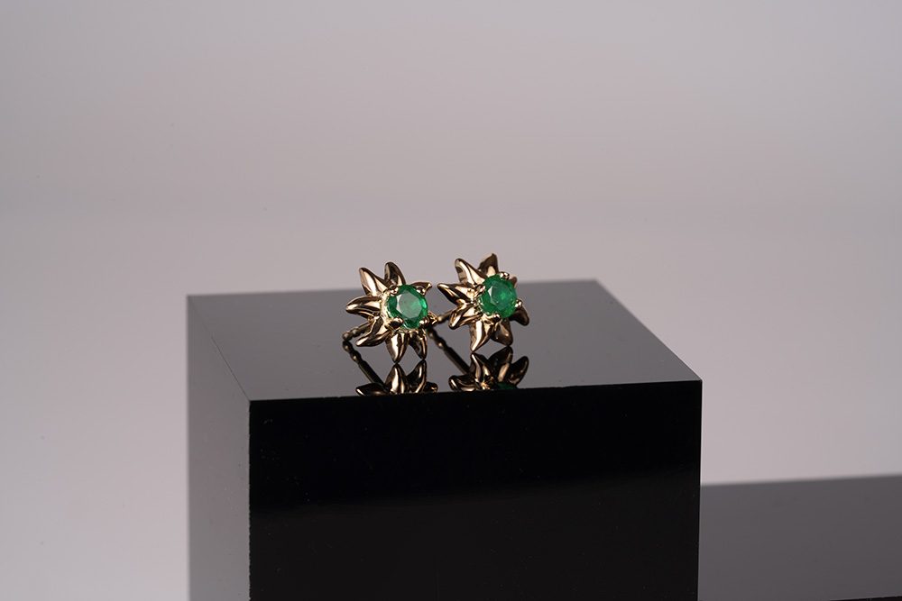 Boucles d'oreilles "Sunny" - Emeraudes, Or Jaune