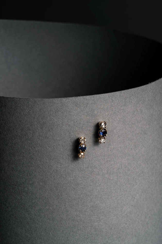 Boucles d'oreilles Saphirs Diamants - Or jaune