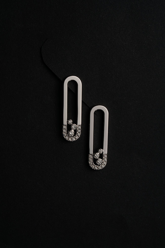 Boucles d'oreilles Maille Diamants - Or blanc