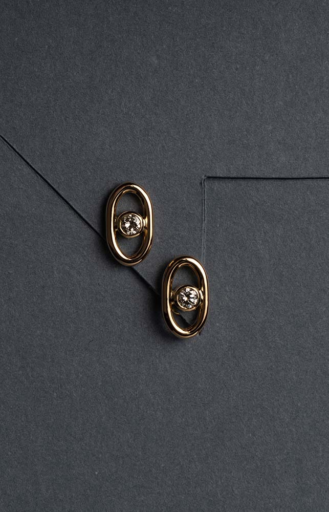 Boucles d'oreilles Maille Marine Diamants - Or jaune