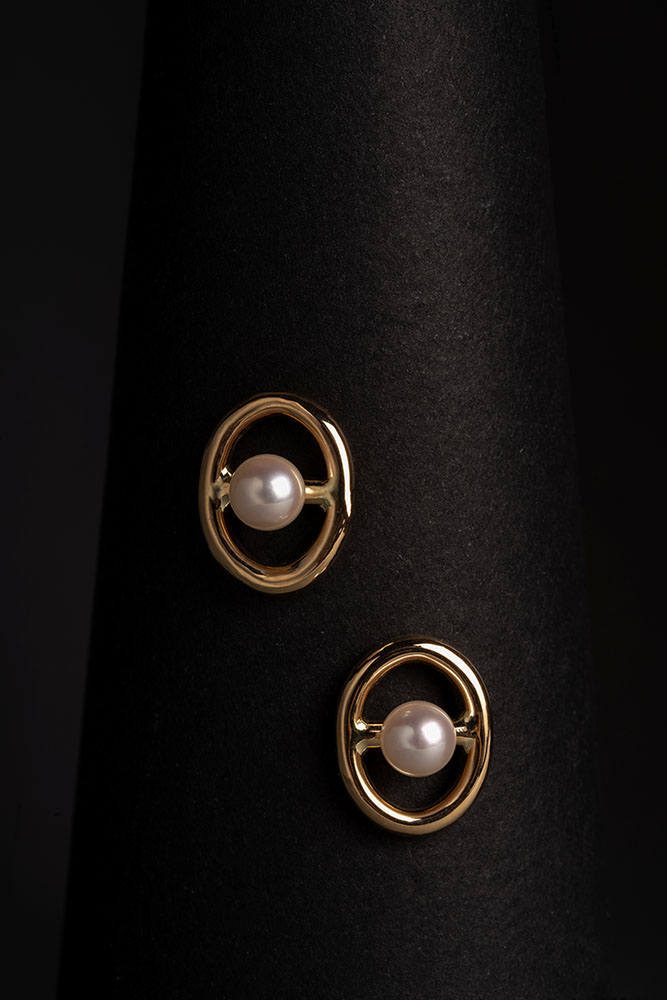 Boucles d'oreilles Maille Marine Akoya - Perles Akoyas, Or jaune