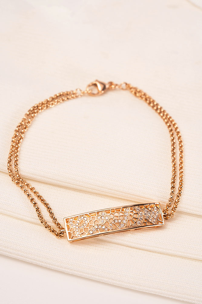 Bracelet "Dentelles" - Diamants et Or rose