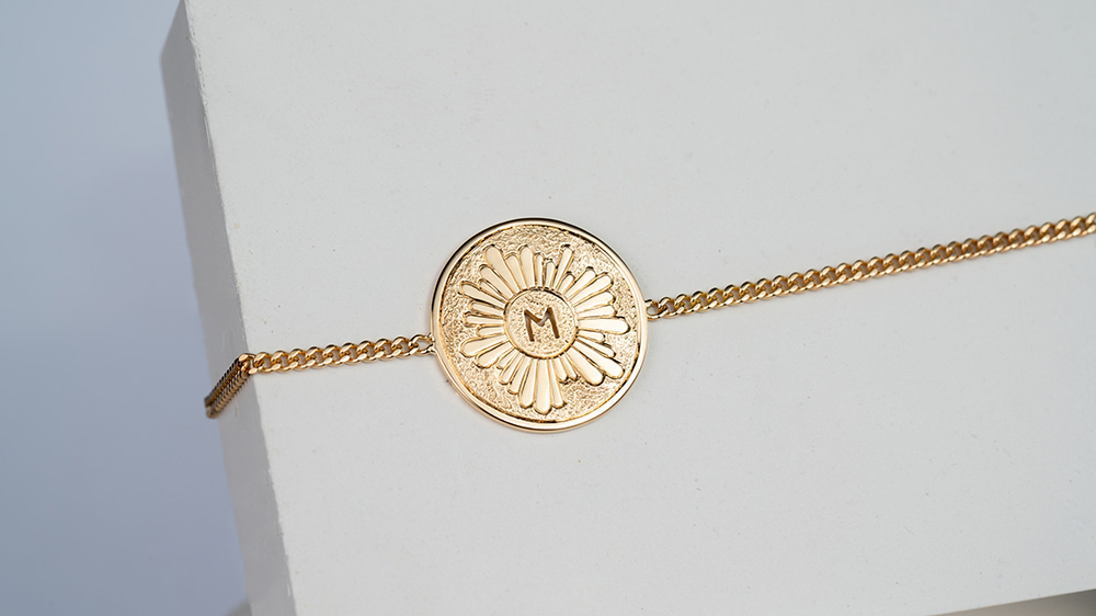 Bracelet Médaille Découpée - Or jaune