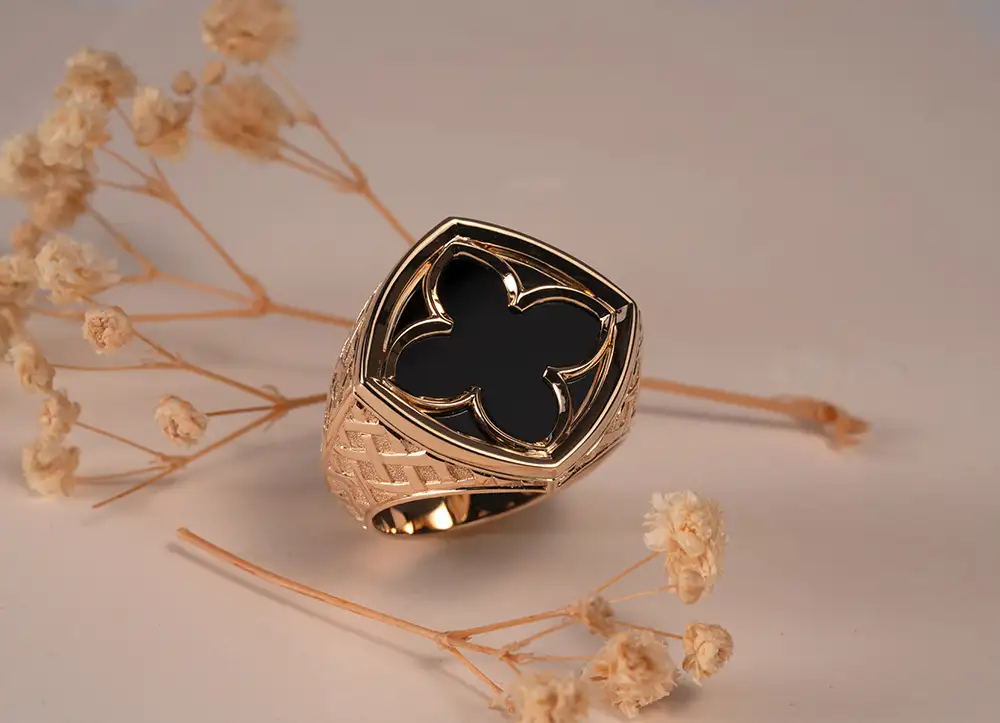 Chevalière Homme Onyx - Onyx et Or Jaune
