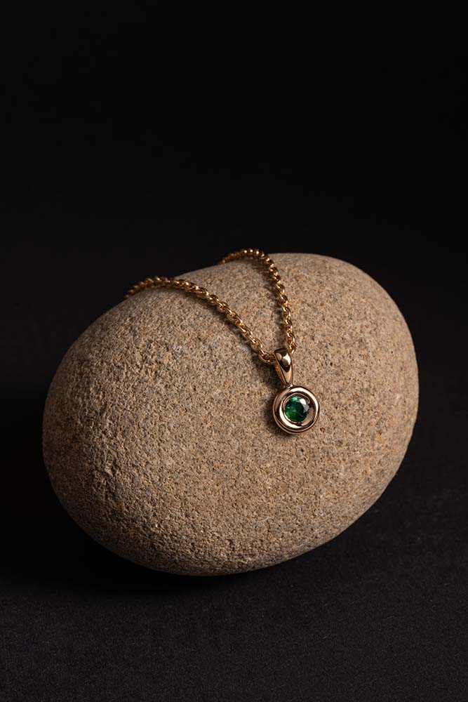 Pendentif Emeraude - Or jaune