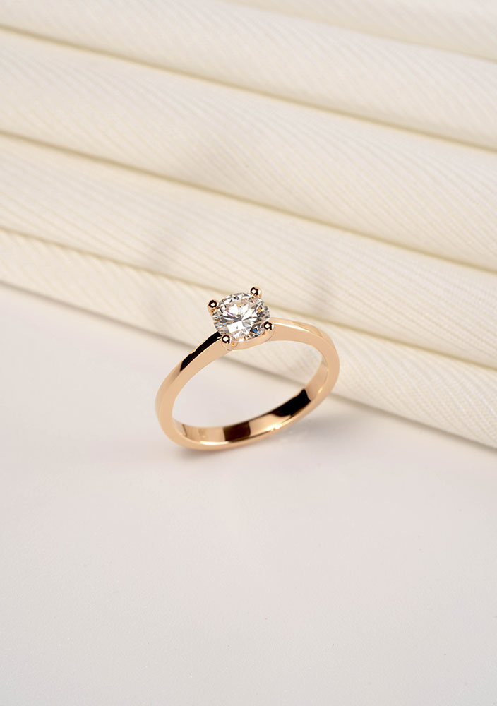 Solitaire "Contemporain" - Diamant & Or Jaune