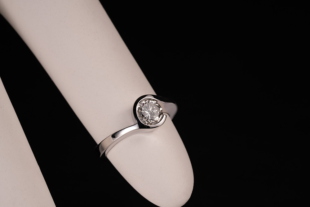 Solitaire "Toi & Moi" - Diamant & Or blanc