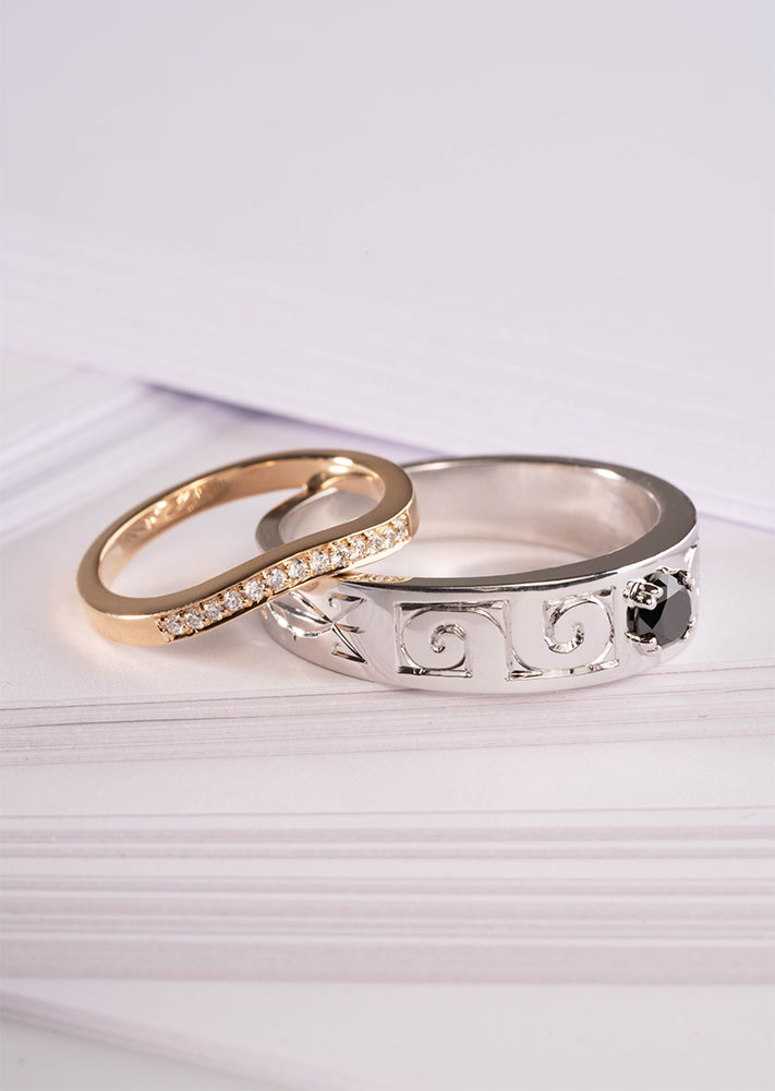 Alliance Polynésien - Diamants, Or jaune & blanc