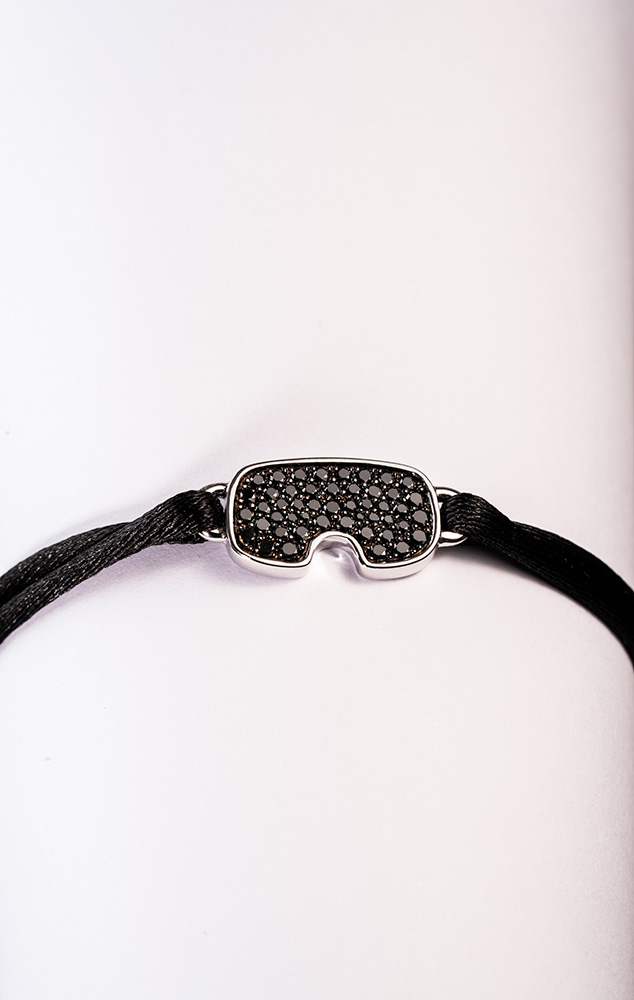 Bracelet Skieur - Diamants noirs Or blanc
