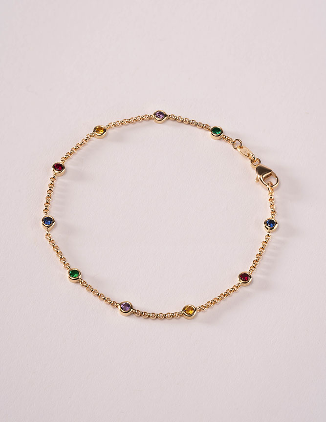 Bracelet Pupilles - Saphirs de couleur & Or jaune