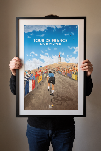 Affiche Tour de France 2025 ascension du Mont Ventoux graphisme illustration affiche Kevin Perro Celtigraph