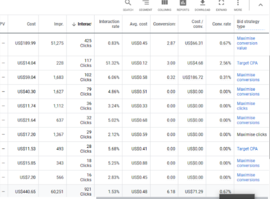 Google Ads Results