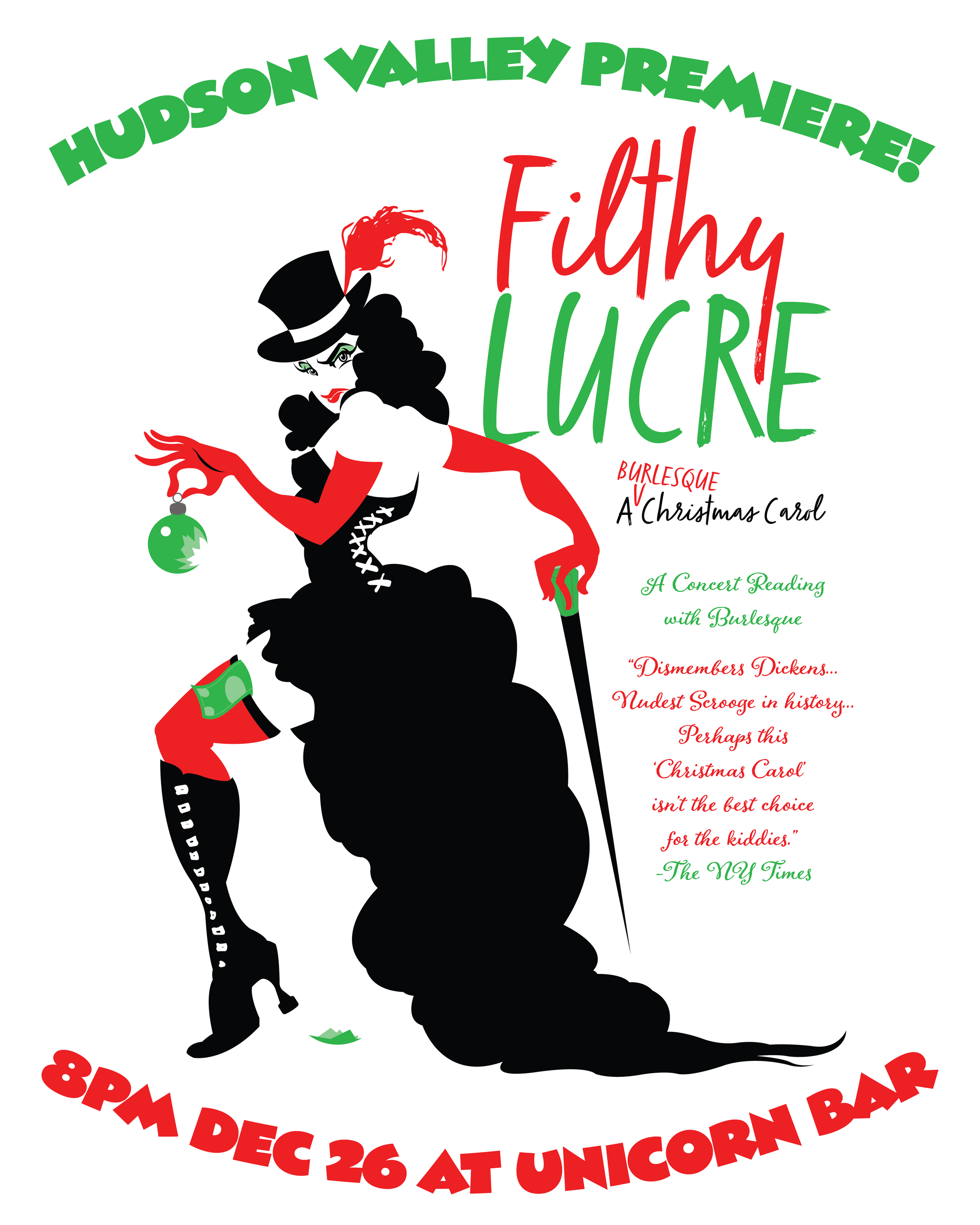 Porkpie International in association with Spin Cycle presents FILTHY LUCRE A Burlesque Christmas Carol