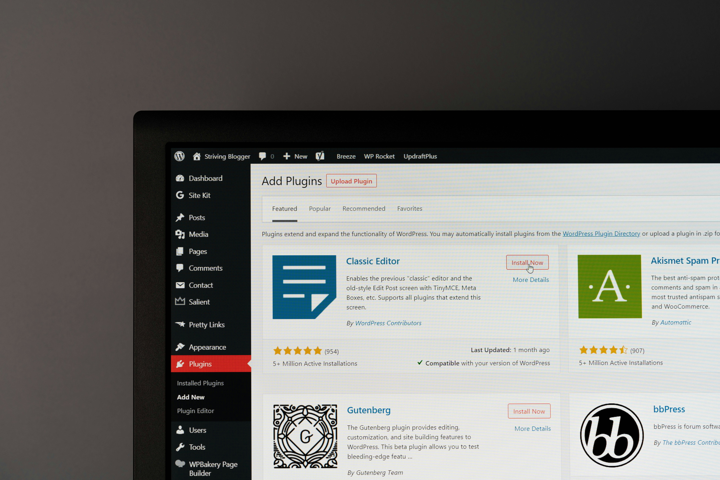 booking interface