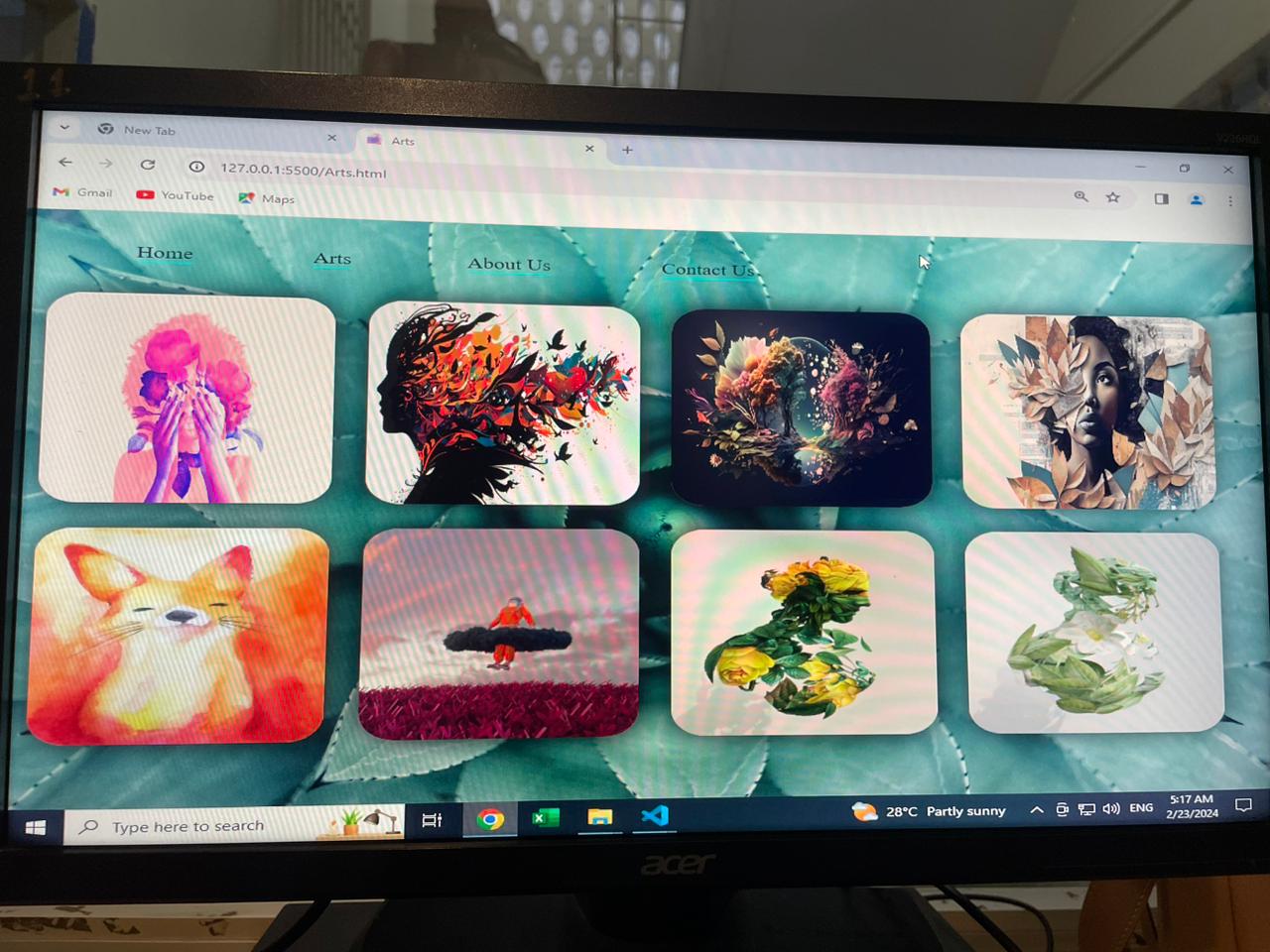 website mockup