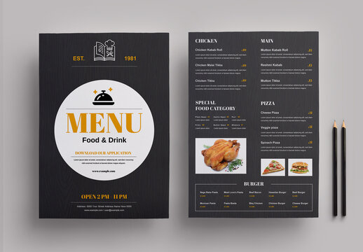 Food and Drink Menu Design