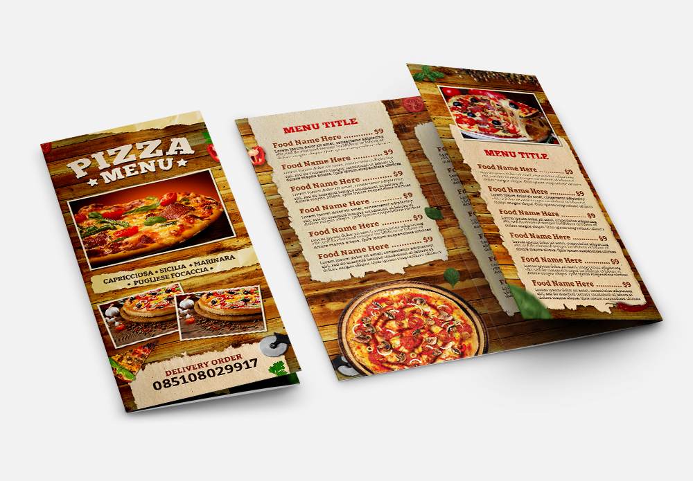 Trifold Pizza Menu Design