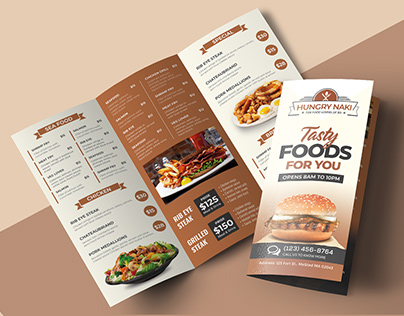 Tasty Food Trifold Menu Design