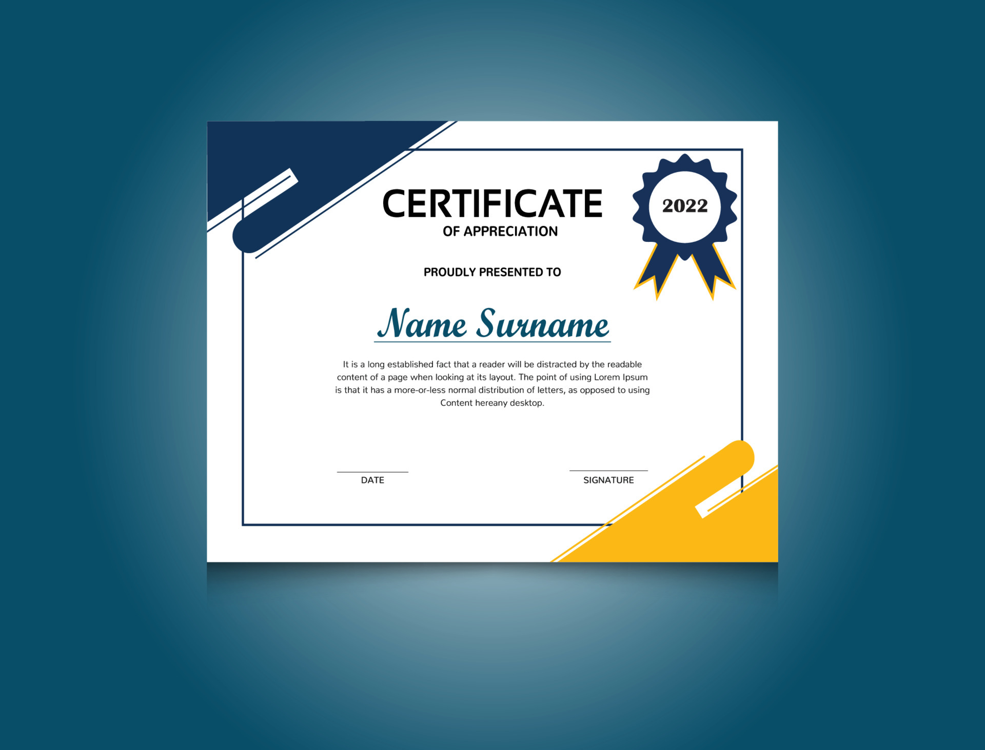 Certificate of Appreciation Design