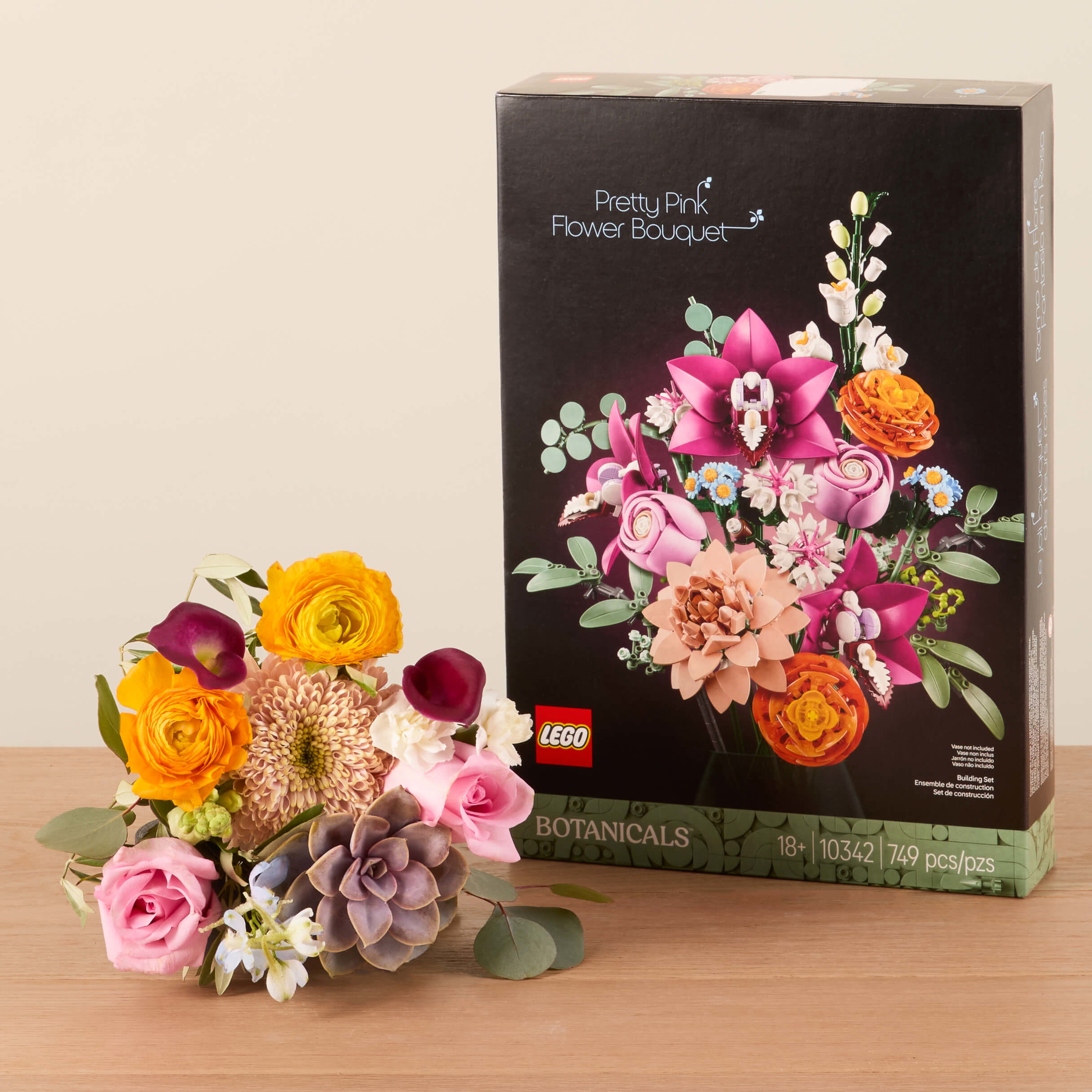 LEGO® Botanicals Pretty Pink Flower Bouquet Gift Set