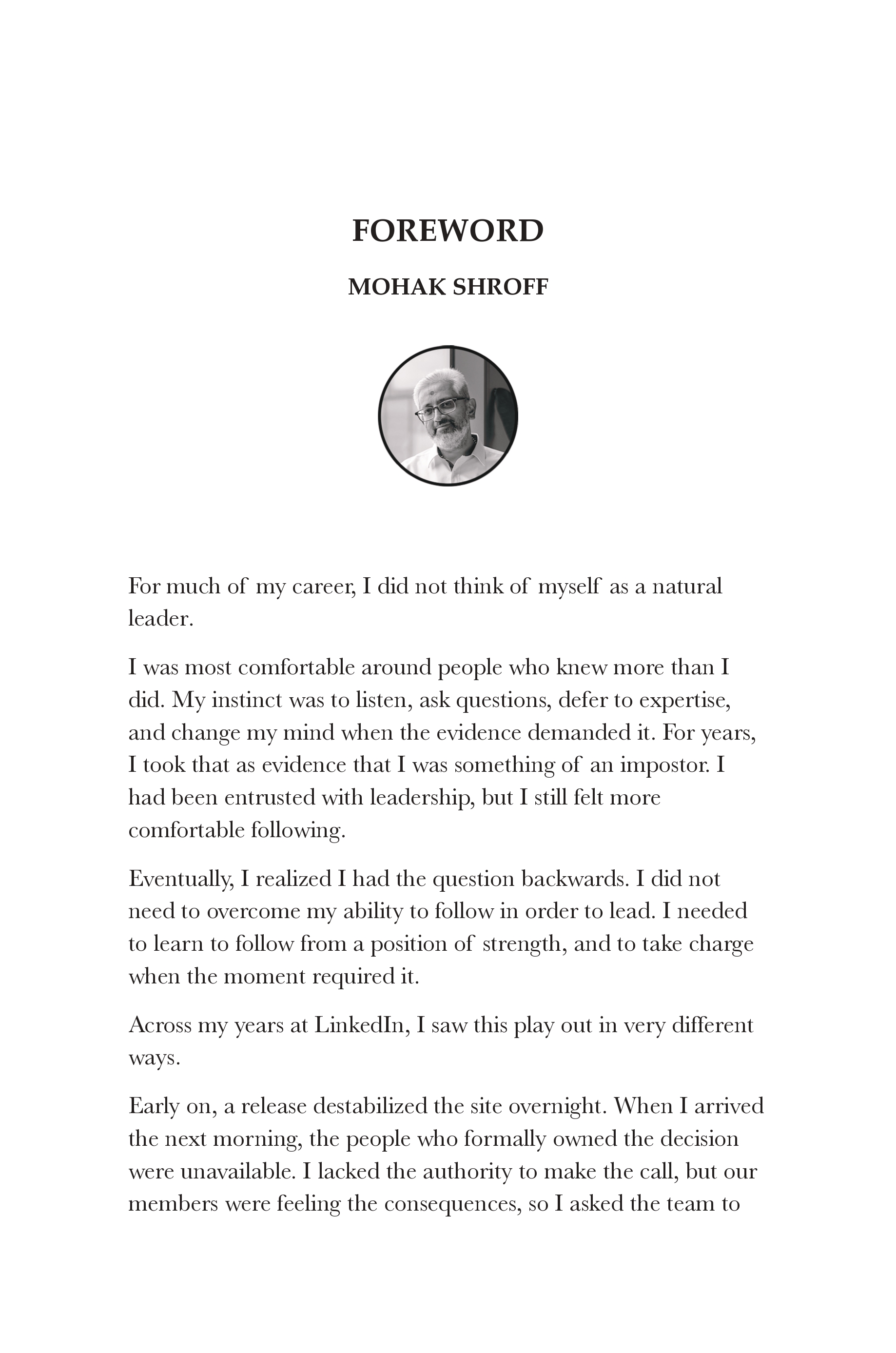 Foreword by Mohar Shroff, page 1 of 5.