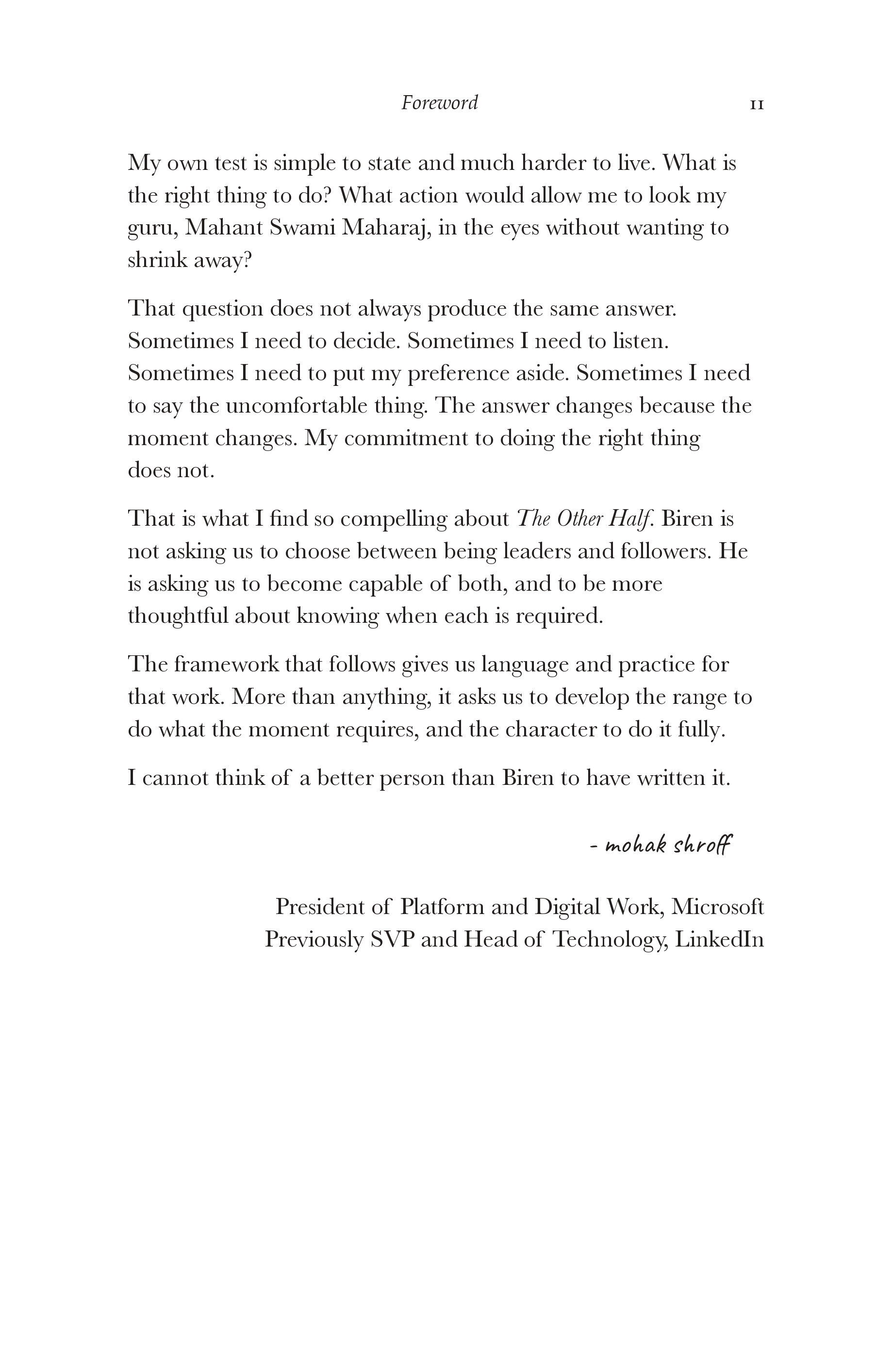 Foreword by Mohar Shroff, page 5 of 5.