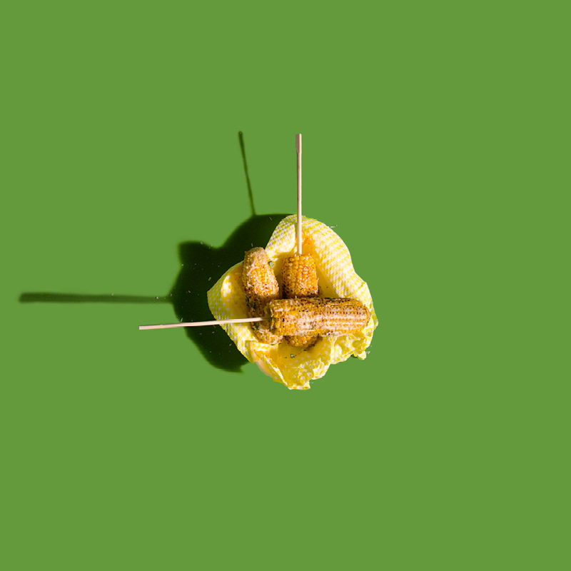Corn on the cob, on a stick
