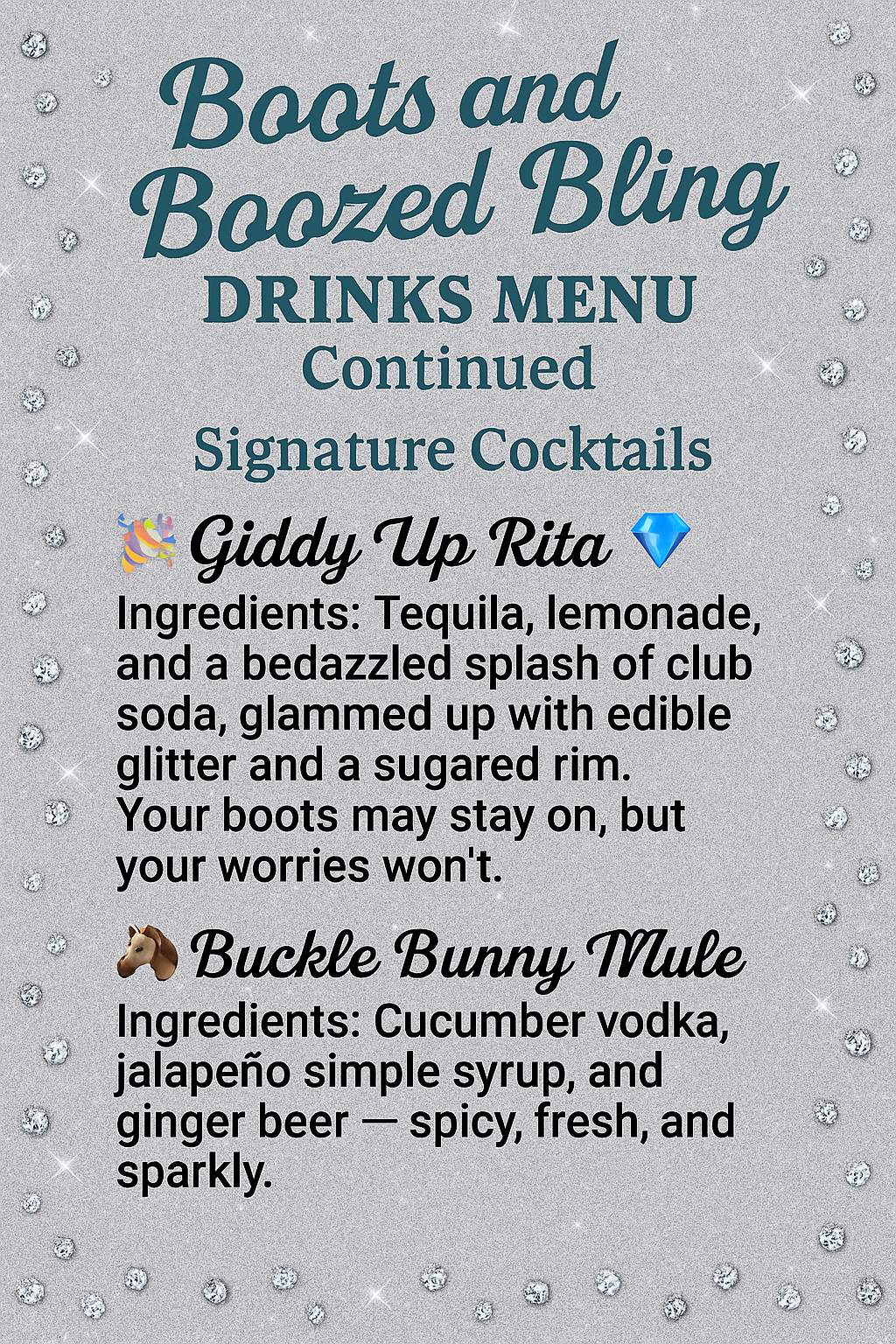 "Signature~ Sips" Menu #3