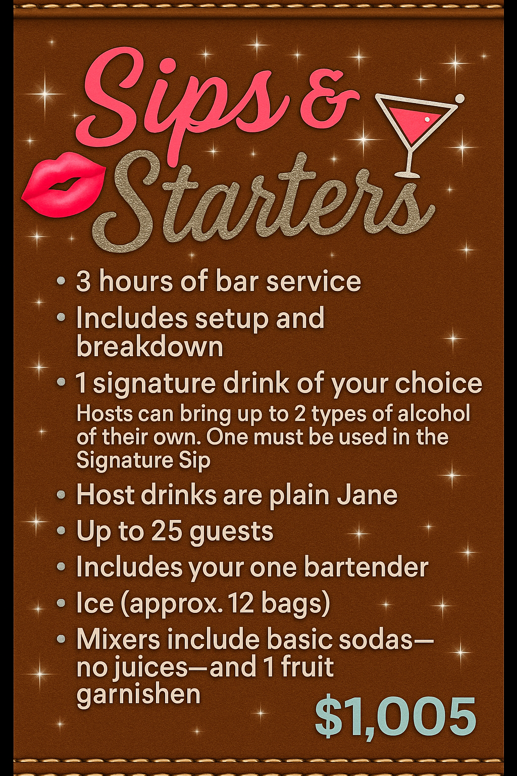 sips & starters package