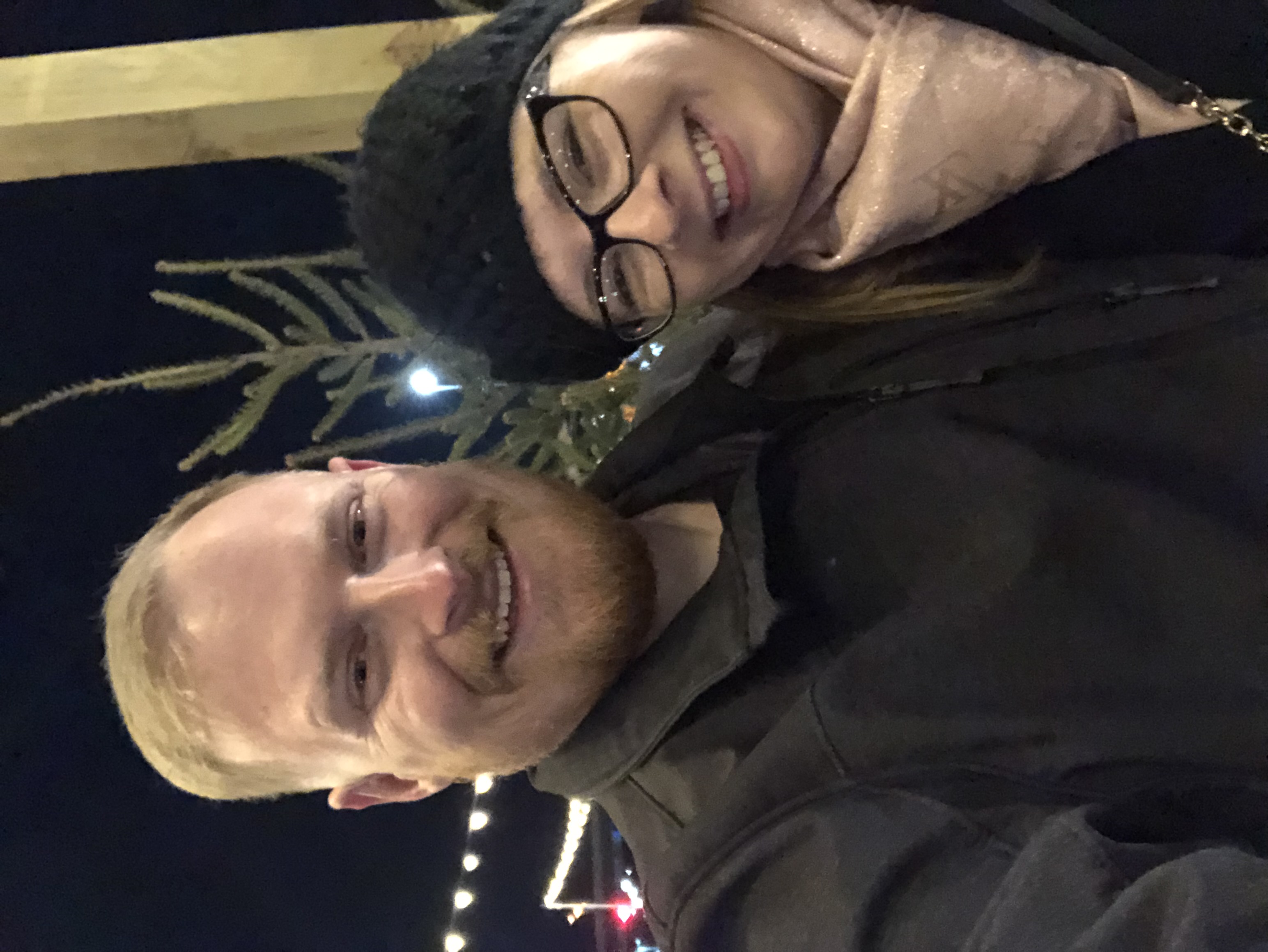 Our first picture together at the holiday market in Saint Paul