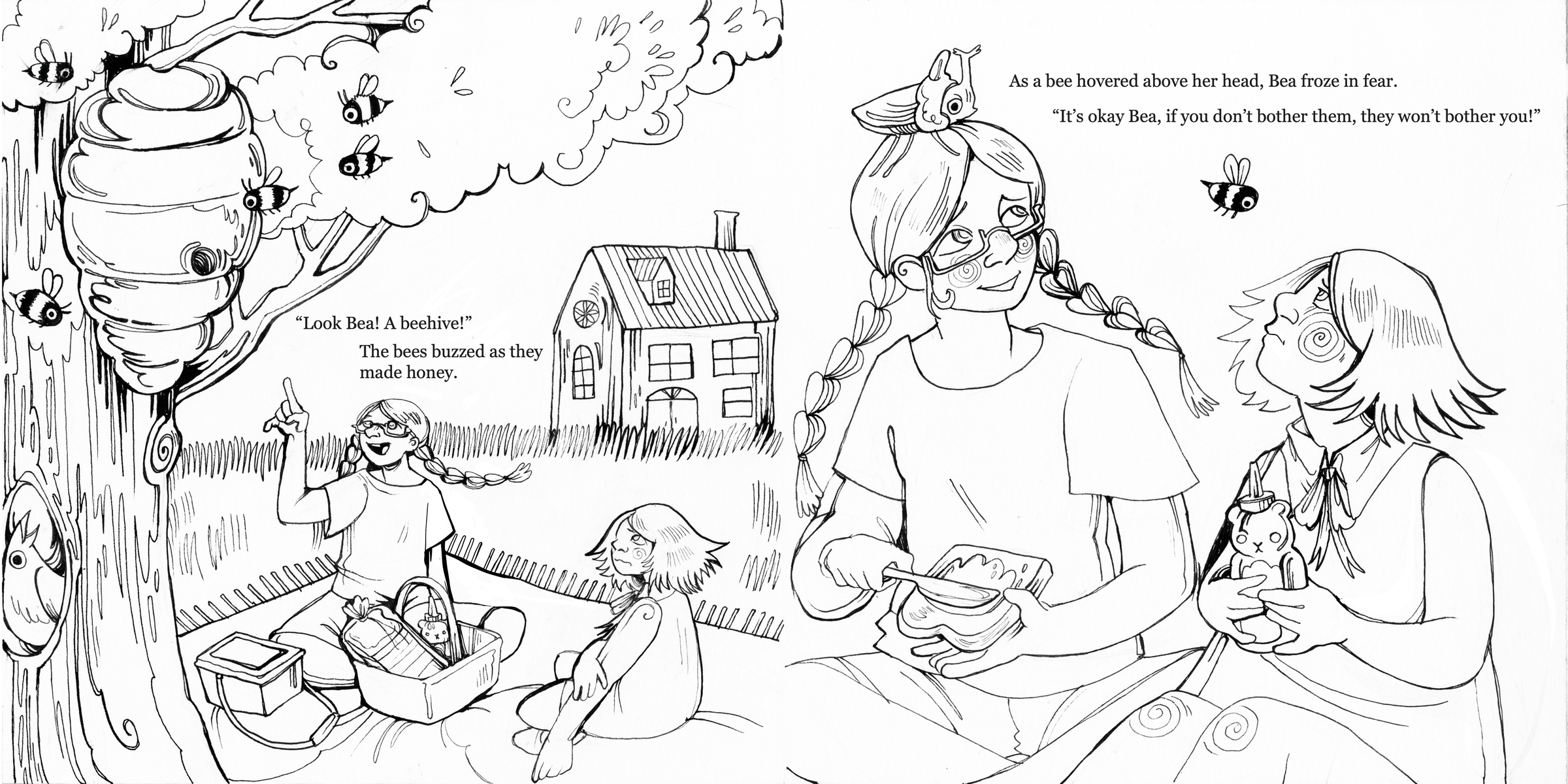 bea hates bugs b&w spread #5
