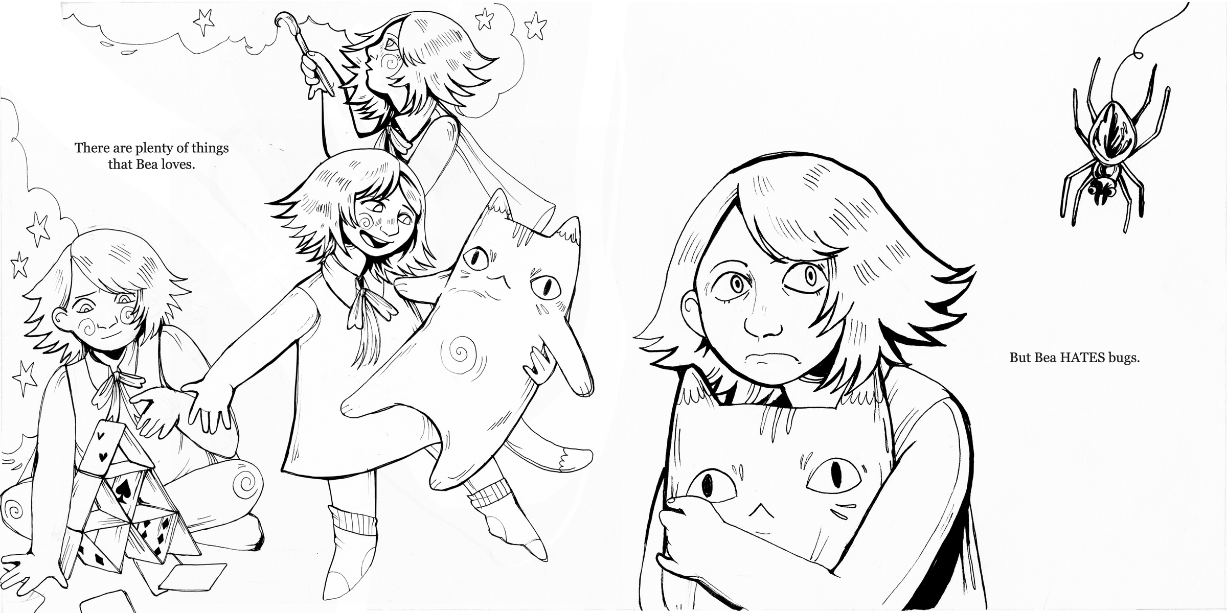 bea hates bugs b&w spread #1