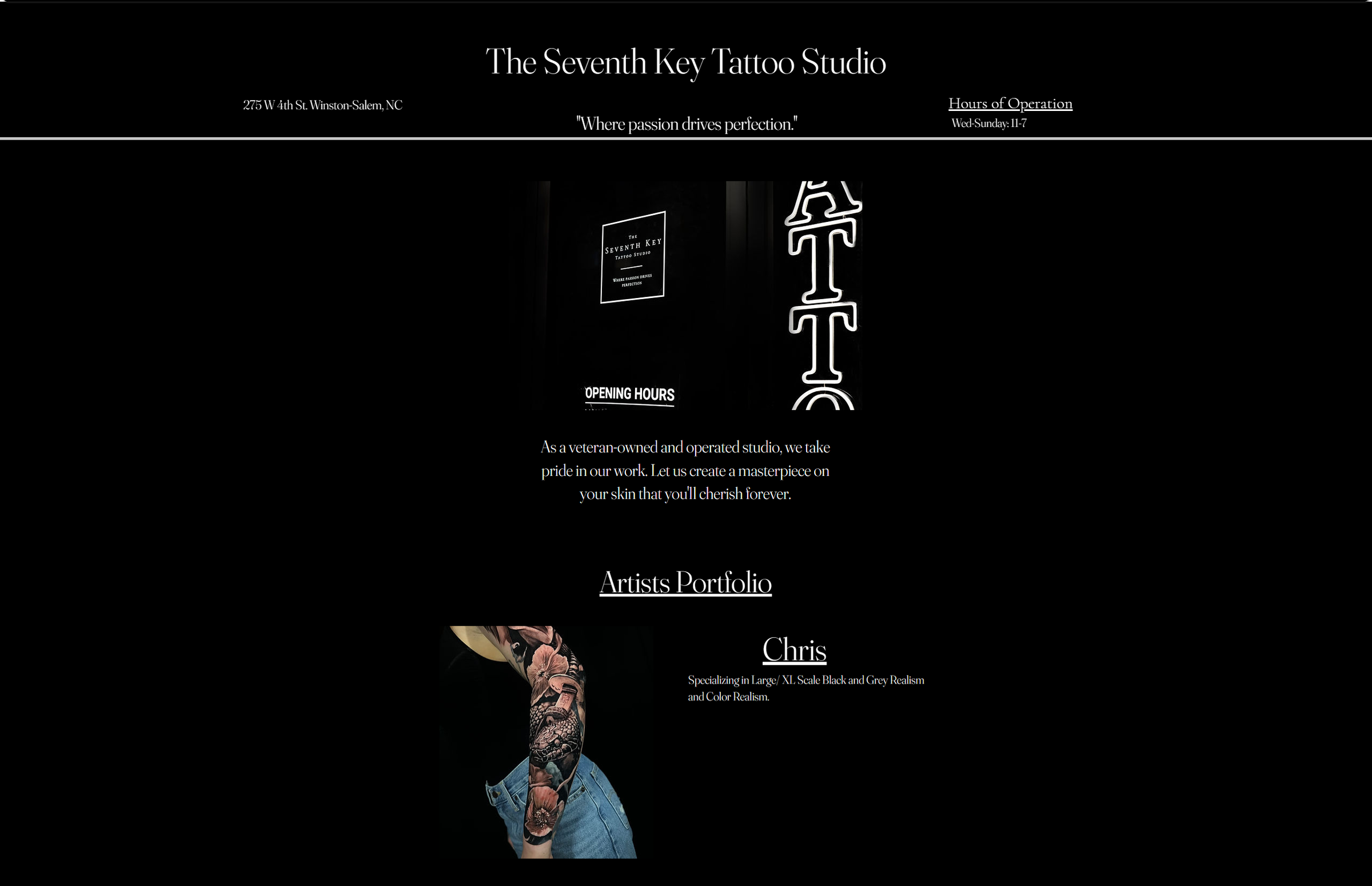 Seventh Key Tattoo Studio Old Website